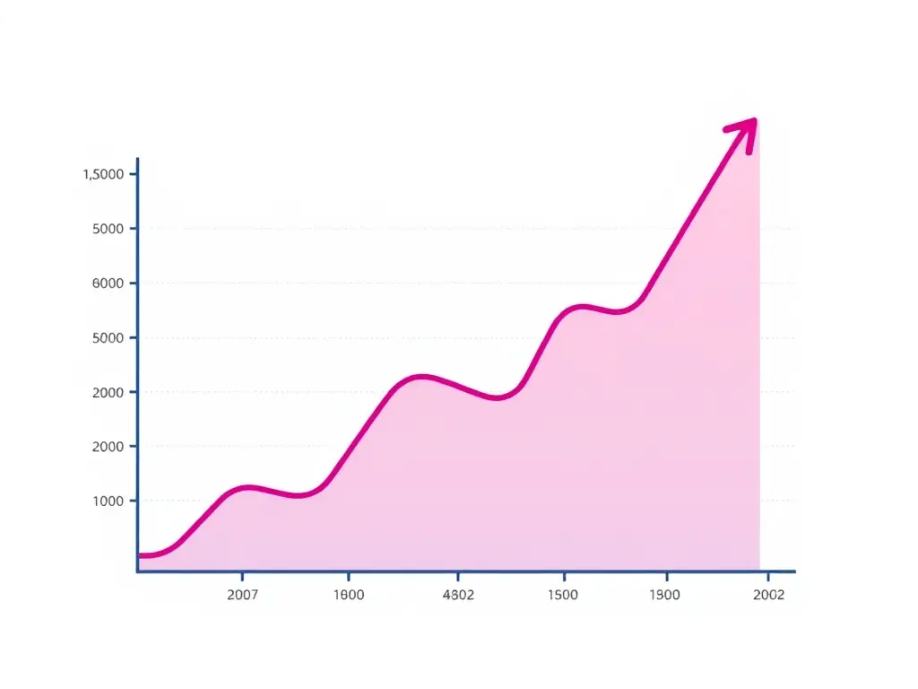 A graph showing a significant increase in organic traffic to a website after implementing MoneyLion's SEO strategies, demonstrating the agency's effectiveness in improving online visibility.